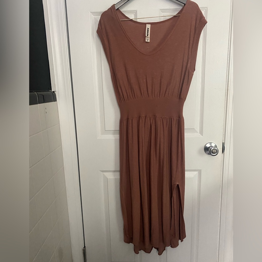 Elegant Brown Midi Dress